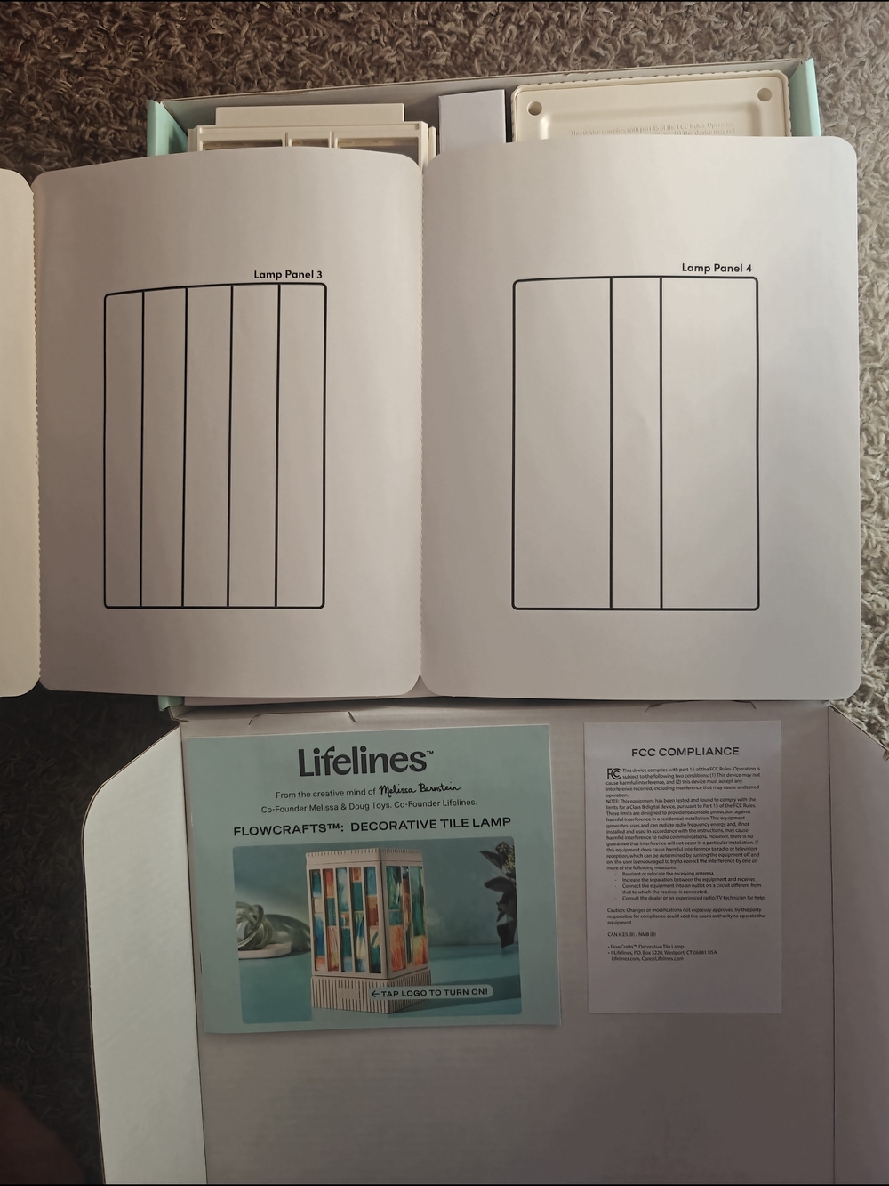 Melissa & Doug Lifelines Decorative Tile Lamp Kit - Teal and Multi - Picture 3 of 4